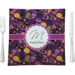 Halloween 9.5" Glass Square Lunch / Dinner Plate- Single or Set of 4 (Personalized)