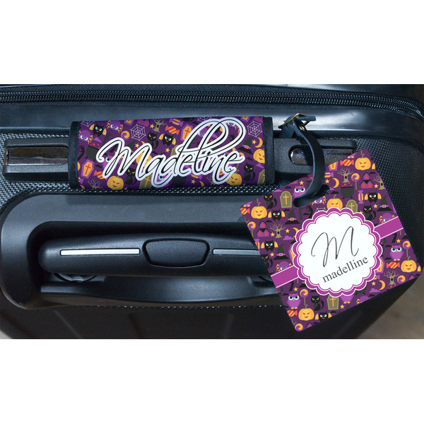 Halloween Square Luggage Tag & Handle Wrap - In Context