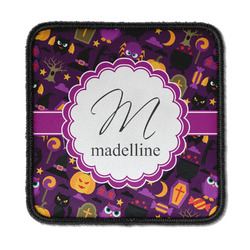 Halloween Iron On Square Patch w/ Name and Initial