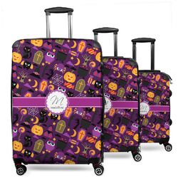 Halloween 3 Piece Luggage Set - 20" Carry On, 24" Medium Checked, 28" Large Checked (Personalized)