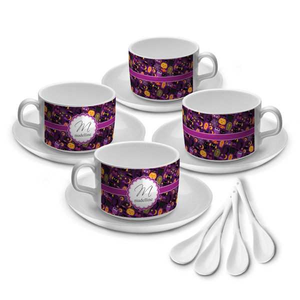 Custom Halloween Tea Cup - Set of 4 (Personalized)