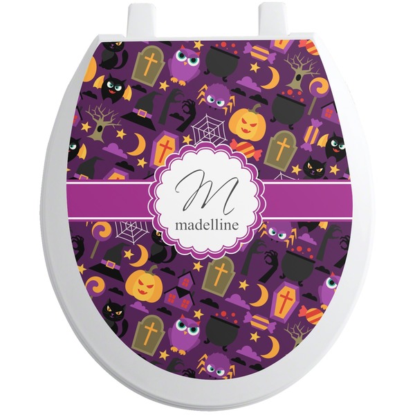 Custom Halloween Toilet Seat Decal - Round (Personalized)