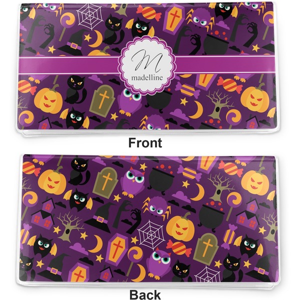 Halloween Vinyl Check Book Cover - Front and Back
