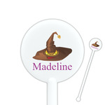 Halloween 5.5" Round Plastic Stir Sticks - White - Double Sided (Personalized)