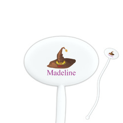 Halloween 7" Oval Plastic Stir Sticks - White - Double Sided (Personalized)