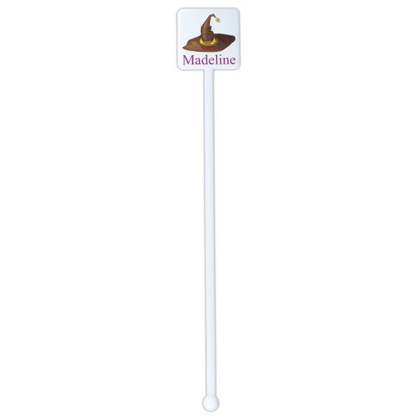 Halloween White Plastic Stir Stick - Double Sided - Square - Single Stick
