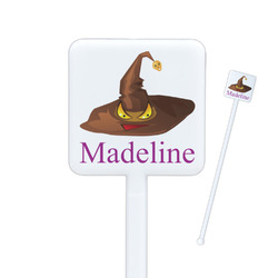Halloween Square Plastic Stir Sticks - Double Sided (Personalized)