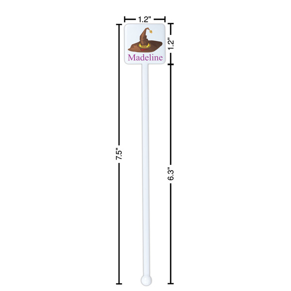 Halloween White Plastic Stir Stick - Square - Dimensions