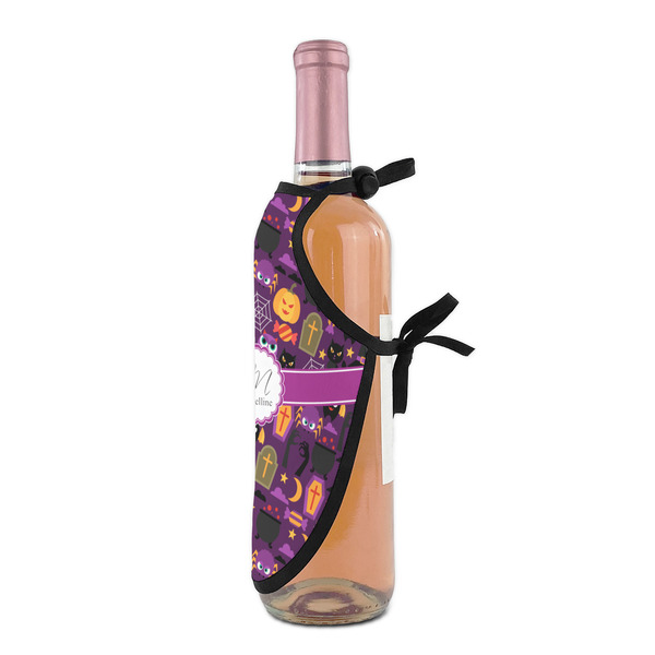 Halloween Wine Bottle Apron - DETAIL WITH CLIP ON NECK