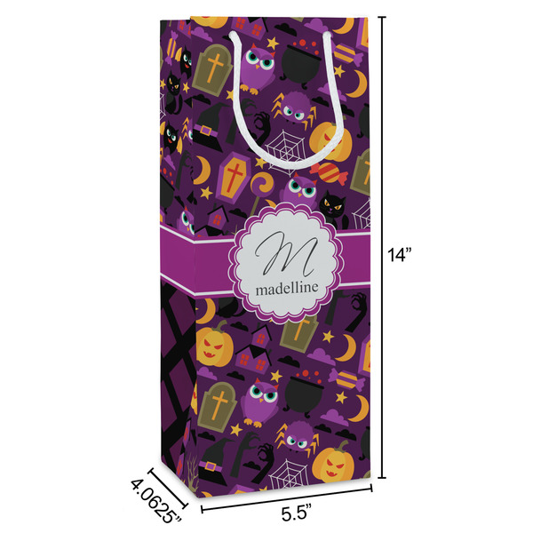 Halloween Wine Gift Bag - Dimensions