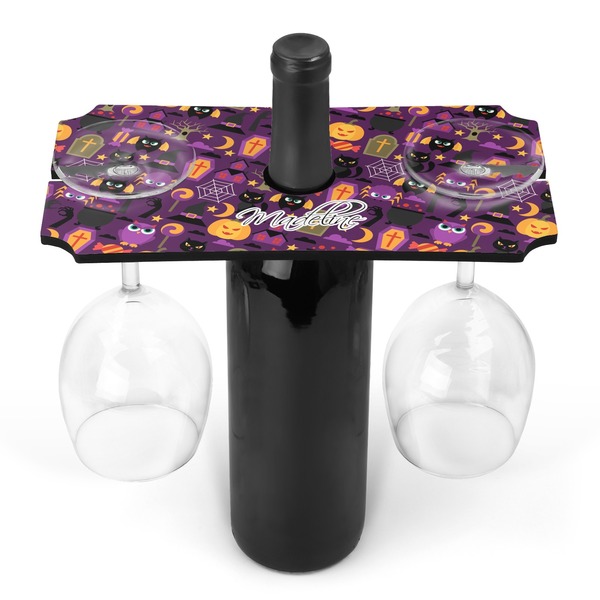 Custom Halloween Wine Bottle & Glass Holder (Personalized)