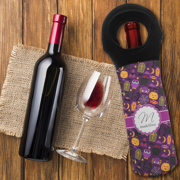 Halloween Wine Tote Bag - FLATLAY