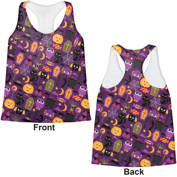 Halloween Womens Racerback Tank Tops - Medium - Front and Back