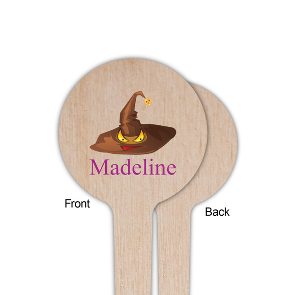 Halloween Wooden 4" Food Pick - Round - Single Sided - Front & Back