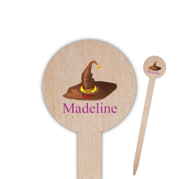 Custom Halloween 6" Round Wooden Food Picks - Double Sided (Personalized)