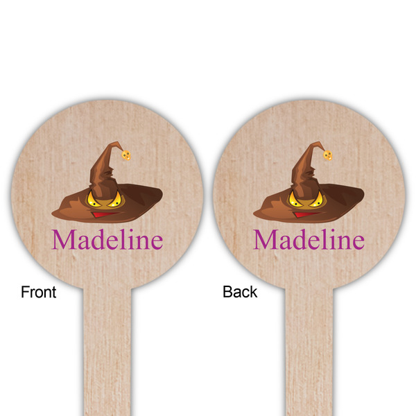 Halloween Wooden 6" Food Pick - Round - Double Sided - Front & Back