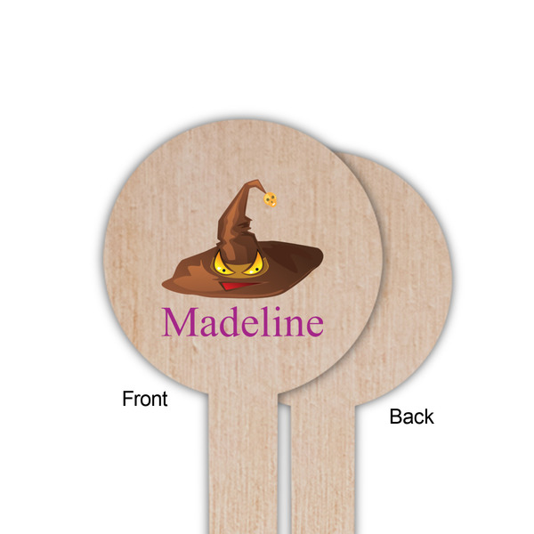 Halloween Wooden 6" Food Pick - Round - Single Sided - Front & Back