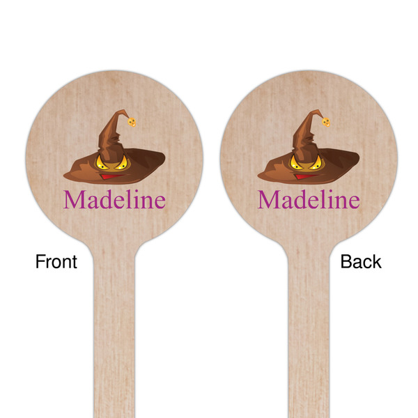 Halloween Wooden 6" Stir Stick - Round - Double Sided - Front & Back