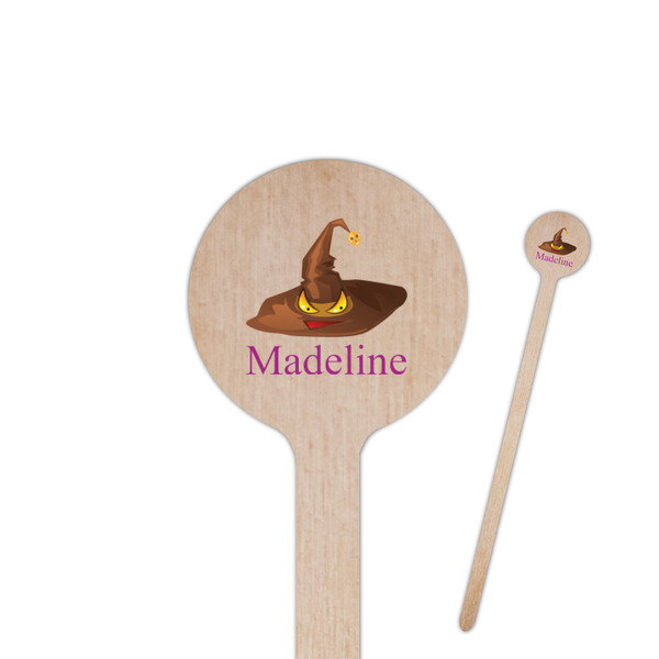 Custom Halloween 7.5" Round Wooden Stir Sticks - Single Sided (Personalized)