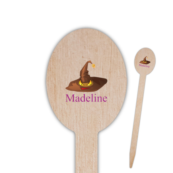 Custom Halloween Oval Wooden Food Picks - Single Sided (Personalized)