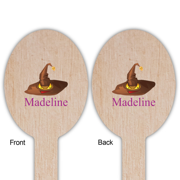 Halloween Wooden Food Pick - Oval - Double Sided - Front & Back