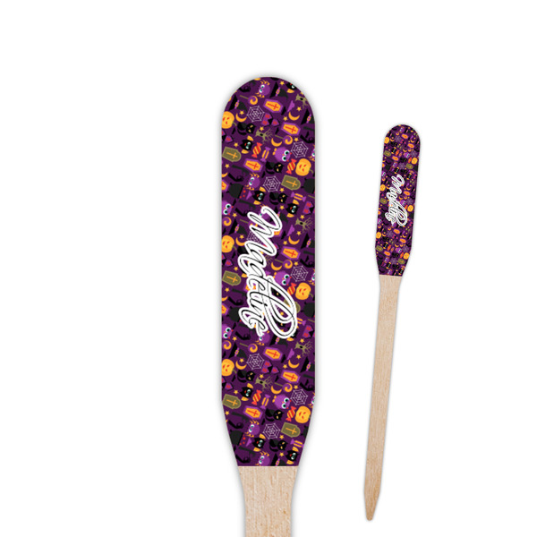 Custom Halloween Paddle Wooden Food Picks - Single Sided (Personalized)