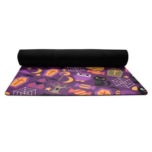 Halloween Yoga Mat Rolled up Black Rubber Backing