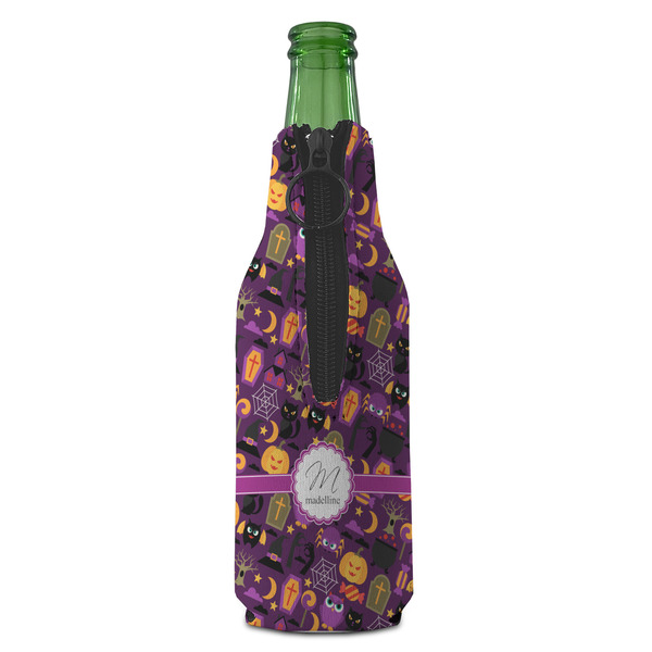 Halloween Zipper Bottle Cooler - BACK (bottle)