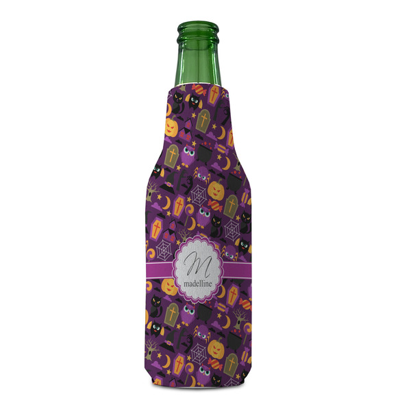 Halloween Zipper Bottle Cooler - FRONT (bottle)