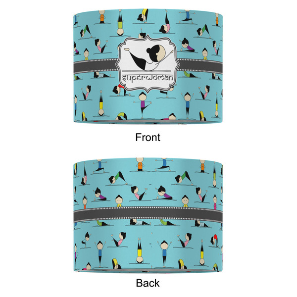 Yoga Poses 12" Drum Lampshade - APPROVAL (Fabric)