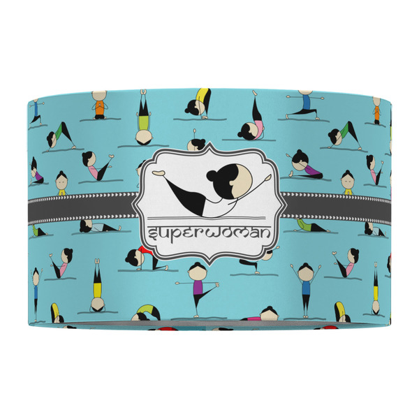 Yoga Poses 12" Drum Lampshade - FRONT (Fabric)