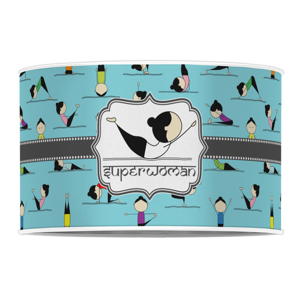 Yoga Poses 12" Drum Lampshade - FRONT (Poly Film)