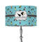 Yoga Poses 12" Drum Lampshade - ON STAND (Fabric)