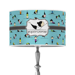 Yoga Poses 12" Drum Lamp Shade - Poly-film (Personalized)