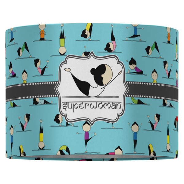 Yoga Poses 16" Drum Lampshade - FRONT (Fabric)