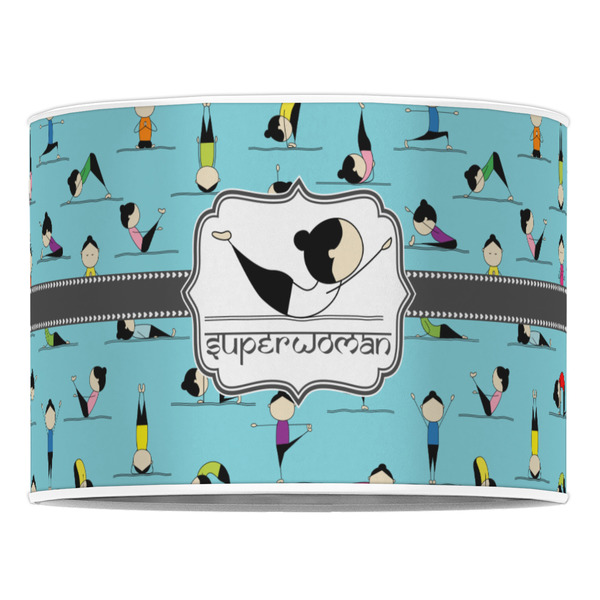 Yoga Poses 16" Drum Lampshade - FRONT (Poly Film)
