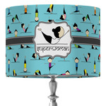 Yoga Poses 16" Drum Lamp Shade - Fabric (Personalized)