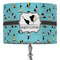 Yoga Poses 16" Drum Lampshade - ON STAND (Fabric)