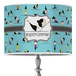 Yoga Poses 16" Drum Lamp Shade - Poly-film (Personalized)
