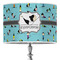 Yoga Poses 16" Drum Lampshade - ON STAND (Poly Film)