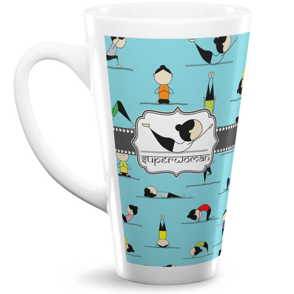 Custom Yoga Poses 16 Oz Latte Mug (Personalized)