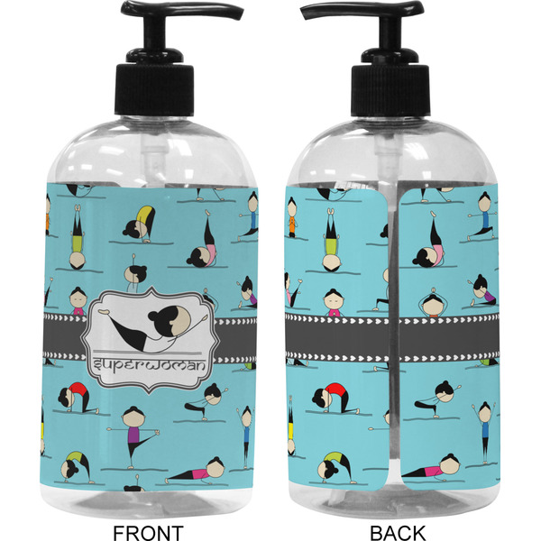 Yoga Poses 16 oz Plastic Liquid Dispenser (Approval)
