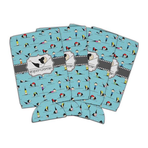 Custom Yoga Poses Can Cooler (16 oz) - Set of 4 (Personalized)