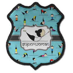 Yoga Poses Iron On Shield Patch C w/ Name or Text