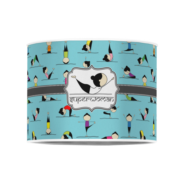 Yoga Poses 8" Drum Lampshade - FRONT (Poly Film)