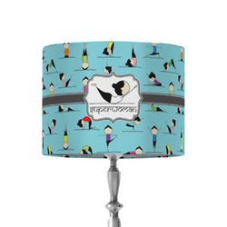 Yoga Poses 8" Drum Lamp Shade - Fabric (Personalized)