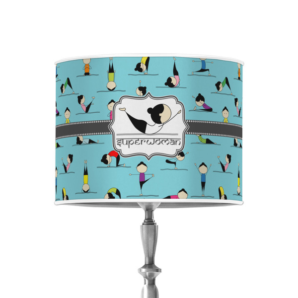 Yoga Poses 8" Drum Lampshade - ON STAND (Poly Film)