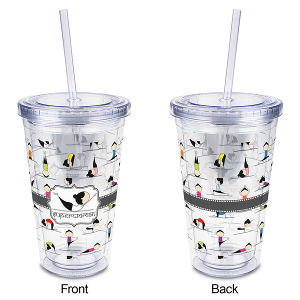 Yoga Poses Acrylic Tumbler - Full Print - Approval