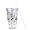 Yoga Poses Acrylic Tumbler - Full Print - Front straw out