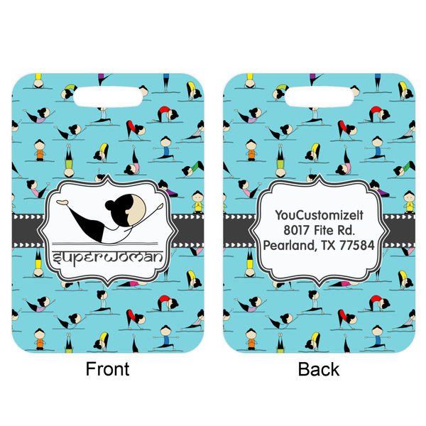 Yoga Poses Aluminum Luggage Tag (Front + Back)